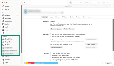 A Finder window on a Mac.