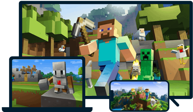 さまざまなデバイス上のマイクラ。