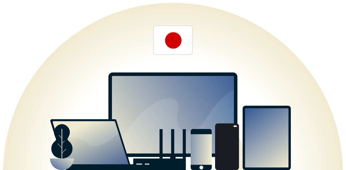 La VPN de Japón protege una variedad de dispositivos.